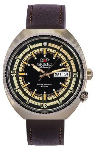 Orient Neo Sports Retro Automatikuhr RA-AA0E06B19 – Limitiert in Bronze - Herren-Armbanduhr mit mechanischem Automatikwerk, 200 m wasserdicht und lumineszierendem Zifferblatt – perfekt für Sport und Alltag.
