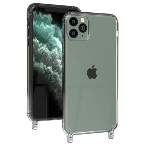 EAZY CASE für Apple iPhone 11 Pro Max Hülle mit Ösen für Handykette transparent