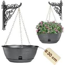 Blumenampel Hängend mit Wandhalterung - Stilvolle Pflanzschale in Rattanoptik - Elegante Blumenampel für hängende Pflanzen – ideal für platzsparende Begrünung. Inklusive Wasserreservoir für gleichmäßige Versorgung. Perfekt für Balkon und Innenräume.