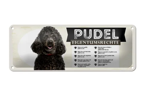 Blechschild Hund 27x10 cm Pudel Eigentumsrechte Deko Schild