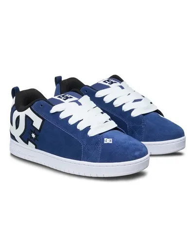 DC Shoes Court Graffik Schnürschuh in Blau 40,5 EU - Stylischer Schnürschuh mit robustem Obermaterial aus Leder und bequemer Gummisohle. Ideal für den Alltag und Freizeitaktivitäten.