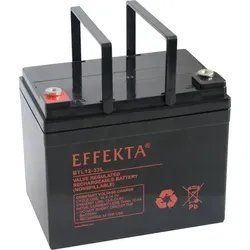 Effekta BTL 12-33L 12V 33Ah Blei Akku - Batterien & Akkus, wartungsfreier AGM-Blei-Akku mit hoher Lebensdauer von bis zu 10 Jahren, ideal für USV-Anlagen und Notstromversorgung.