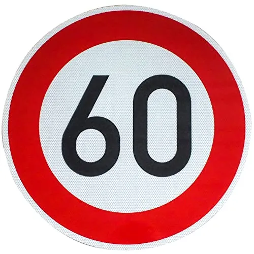 Original Verkehrsschild RA2 Nr. 274-60 - Höchstgeschwindigkeit 60 km/h - Sicherheitsschilder - Hochwertiges RA2 Verkehrszeichen mit Mikroprismen-Technologie für optimale Sichtbarkeit und Sicherheit im Straßenverkehr.