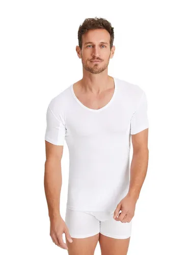 FINN Herren Anti-Schweiß Shirt mit Achselpads – Weiß XL - Wasserabweisendes Unterhemd mit StayDry Technologie schützt vor Schweißflecken. Extra Achselpolster für optimalen Schutz und überragenden Tragekomfort. Ideal für den ganzen Tag.