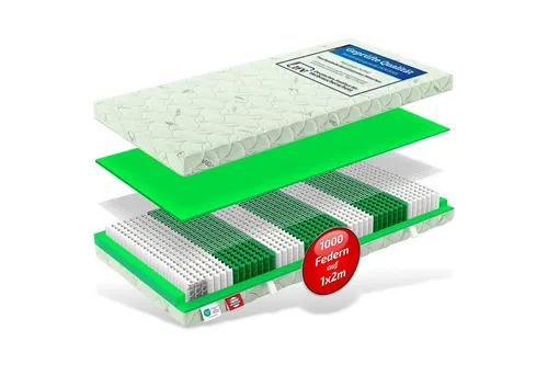 Produktbild Taschenfederkernmatratze 90x200cm H2 München mit 1000 Federn
