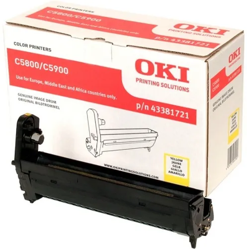 OKI 43381721 Trommeleinheit gelb - Tonerkassetten für C5550 MFP, 5800dn, 5800Ldn, 5800n, 5900 - Hohe Druckqualität und lange Lebensdauer für professionelle Ergebnisse.
