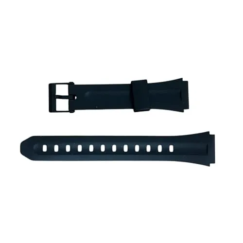 Casio Original schwarzes Armband für Modell F-201W-1A aus weichem, strapazierfähigem Silikon | Perfekter Ersatz mit 18 mm Bandanstoß und maximaler Breite 22 mm, Taglia Unica, Gummi, Kein Edelstein