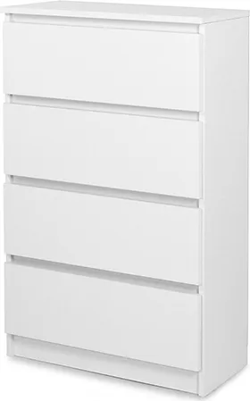 Schöne moderne Kommode mit 4 Schubladen Sideboard Schrank: Weiß