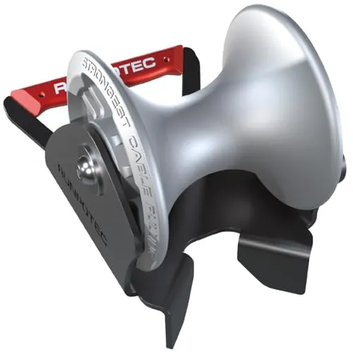 Runpotec Kabelumlenkrolle 10156 - Kabelumlenkrolle für Schacht Innenkante, ideal für schonendes Ziehen von Kabeln mit minimalem Widerstand. Robuste Bauweise, Traglast 4500 kg, langlebige Alu-Druckgussrollen und Kugellager.