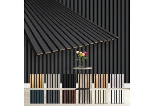 Hexim Wanddekoobjekt AP05 - Akustikpaneele für stilvolle Innendekoration - Deko-Objekte: Flexible Lamellenwand aus MDF, schalldämmend und ideal für eine moderne Raumgestaltung.