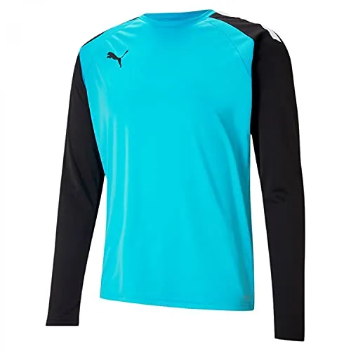 Puma teamPACER GK LS Jersey Blue Atoll-Puma Black-Puma White S - Herren Torwarttrikot aus 100% recyceltem Polyester mit dryCELL-Technologie für optimalen Feuchtigkeitstransport. Stylisches Design mit Mesh-Einsätzen und kontrastierenden Ärmeln für maximale Bewegungsfreiheit und Atmungsaktivität.