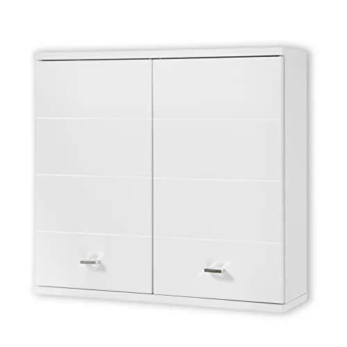 Livetastic Hängeschrank in Weiß - Bad-Hängeschrank mit Hochglanz-Oberfläche, verstellbarem Einlegeboden und elegantem Design für stilvolle Ordnung im Badezimmer.