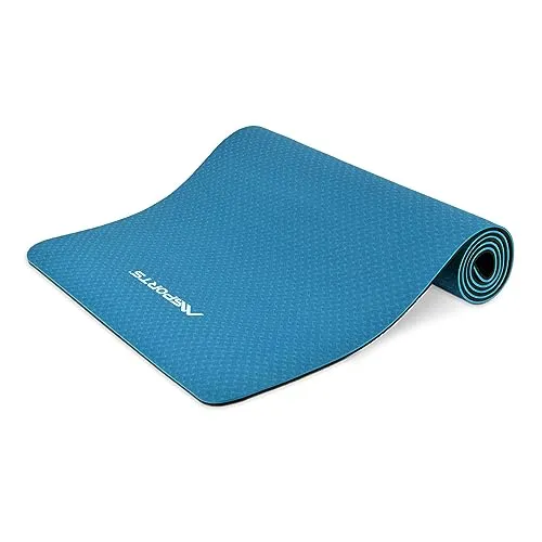 MSPORTS Yoga-Premium Matte inkl. Übungsposter - Marineblau 183 x 61 x 0,8 cm - Die Msports Yoga-Premium Matte ist ideal für das Training zu Hause und im Studio. Sie bietet eine rutschfeste Oberfläche und ist leicht zu verstauen, perfekt für Yoga, Pilates und mehr.