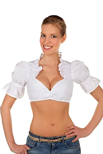 Edelnice Trachtenmode Sexy Dirndlbluse - Dirndlbluse für Damen mit Schnürung und verstellbarer Ausschnittiefe, ideal für einen individuellen Look und perfekten Sitz. Aus hochwertiger Baumwolle für optimalen Tragekomfort.