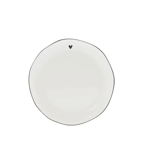 Bastion Collections Dessertteller Heart mit schwarzem Herz D. 16cm