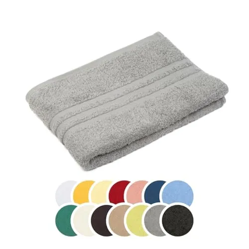 liebling Saunatuch, 100% Baumwolle, Serie Borkum, 70 x 200 cm, 60 Grad waschbar, trocknergeeignet, Farbe: Silber