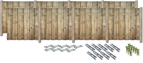 KONIFERA Sichtschutzelement FULLERTON - Rustikales Komplettset mit Zubehör - Bringen Sie rustikalen Charme in Ihren Garten mit unserem Sichtschutzelement FULLERTON. Gefertigt aus sägerauhen Bonanzabrettern, bietet es Stabilität und individuelle Gestaltungsmöglichkeiten.