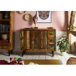 Massivmoebel24 Kommode Altholz SIXTIES #112, mehrfarbig,Massivholzmöbel24