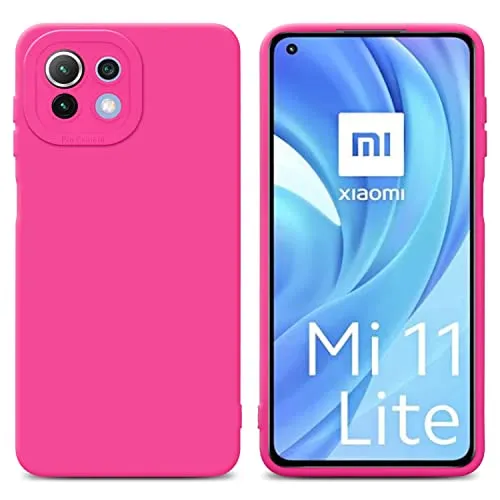 Cadorabo Hülle kompatibel mit Xiaomi Mi 11 LITE (4G 5G) 11 LITE NE Schutzhülle TPU Silikon Case Liquid Design mit Kameraschutz Slim Case Hülle für Xiaomi Mi 11 LITE (4G 5G) 11 LITE NE in Pink