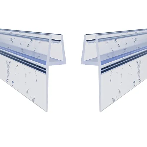 Duschdichtungen 200cm 2er Set mit extra langer Dichtfahne Ersatzdichtung für Falttür Drehfalttür Dichtungsprofile Duschtür Dichtung Gerade Glasstärke 7 mm 8 mm