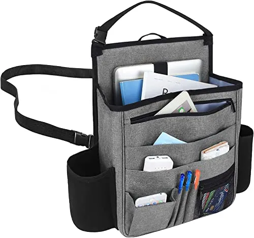 Luxja Auto Rücksitz Organizer, Autositz Organizer, Auto Aufbewahrung Rücksitz, Vordersitz Organizer mit Laptop und Tabletten-Lagerung, Grau