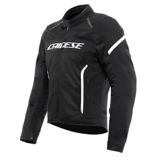 Dainese Air Frame 3 Herren Motorradjacke 60 - Schwarz/Schwarz/Weiß - Atmungsaktive Motorradjacke für den Sommer, mit herausnehmbaren Protektoren und elastischem Bündchen. Ideal für sicheres Fahren und optimalen Komfort.