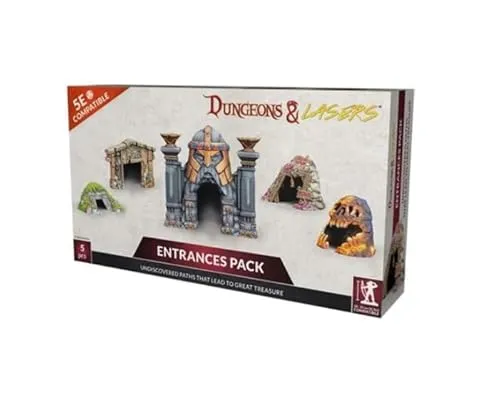 Archon Studio - DNL0075: Dungeons & Lasers Expansion Set: ENTRANCES PACK - Gebäude: Hochwertiges Kunststoff-Kit für beeindruckende Dungeons, ideal für kreative Spieler und Tabletop-Enthusiasten.