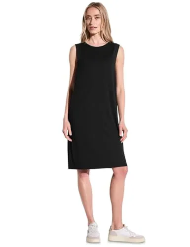 Shirtkleid STREET ONE Damen Gr. 36 schwarz - Kleid aus 95% Viskose mit Stretchanteil, knielang und ohne Ärmel für ein angenehmes Tragegefühl. Ideal für casual Anlässe.