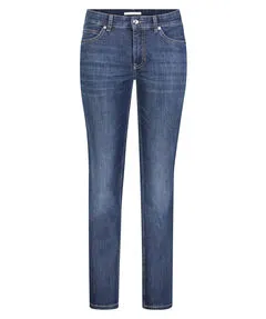 MAC Jeans Damen Melanie Straight Jeans - Blau (Dark Blue D845), hoher Bund und gerader Beinverlauf für optimalen Tragekomfort