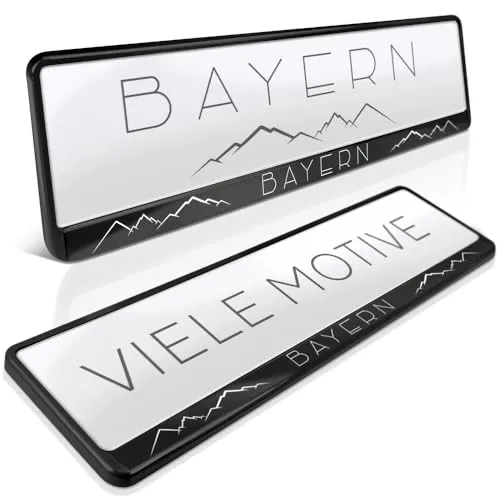 schildEVO 2 Kennzeichenhalter | FREISTAAT Bayern 01 | Alpen Berge | Zugspitze | Allgäu | Servus | by | Nummernschildhalter | Kennzeichenrahmen | Auto PKW Kfz | DHL-Versand