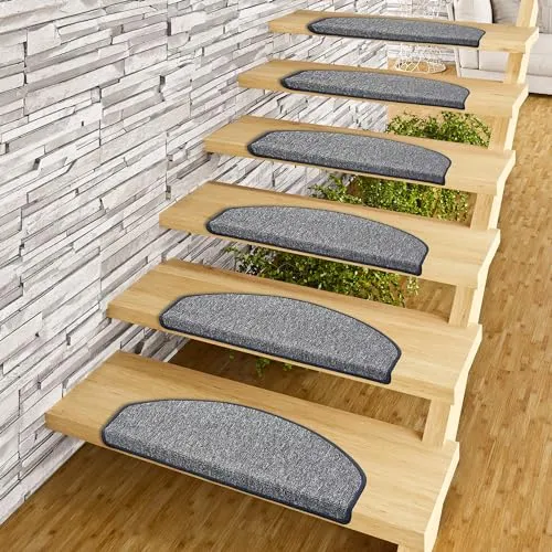 Snapstyle Trend Schlinge Stufenmatte Strong Anthrazit - Stufenmatte in halbrunder Form, ideal für Sicherheit und Komfort auf Treppen. Erhältlich als Einzelmatte oder im praktischen 15er Set.