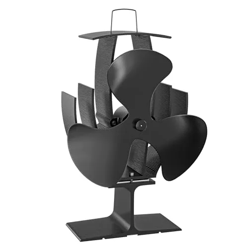 Wiltec Kaminofenventilator mit 3 Blättern 60 bis 350°C, Ofenventilator ohne Strom, Kaminventilator für eine effiziente und umweltfreundliche Wärmeverteilung