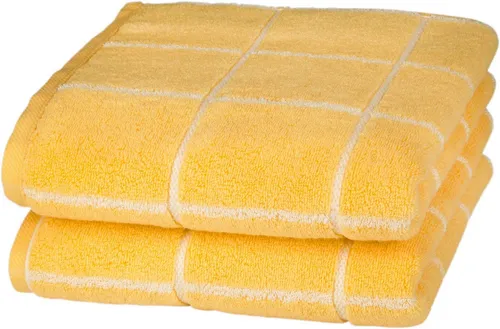 ROSS Handtücher Cashmere Überkaro, Frottier (2-St) in gelb von ROSS