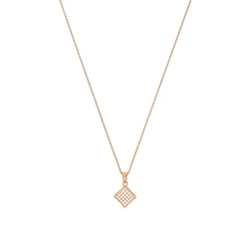 Amor Kette mit Anhänger 925 Sterling Silber Damen Halsschmuck, mit Zirkonia synth., 42 cm, Roséfarben, Kommt in Schmuck Geschenk Box, 9261031