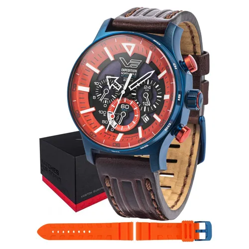 Vostok Europe Expedition North Pole 'Polar Sunrise' Solar Chrono VR42-​595D734 - Herren Armbanduhr mit 200 m Wasserdichtigkeit, Solarbetrieb und Chronograph. Ideal für Abenteuerliebhaber, die Stil und Funktionalität schätzen.