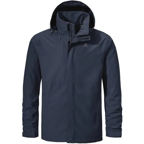 Schöffel Herren Jacket Gmund M - Navy Blazer, 52 EU, wasserdicht und atmungsaktiv mit verstellbarer Kapuze
