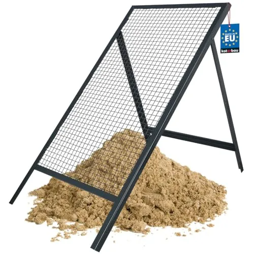 KOTARBAU® Durchwurfsieb 60 x 120 cm - Robustes Gartensieb aus Stahldraht - Siebe – Ideal zum Sieben von Baustoffen und Erde, mit langlebiger Stahlkonstruktion und verstellbarer Stütze für ergonomisches Arbeiten.
