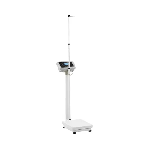 Steinberg Systems digitale Personenwaage 180 kg - Medizinische Personenwaage für Größe und Gewicht, präzise bis 50 g, geeignet für Gesundheitswesen und Fitness, mit LED-Display und flexibler Stromversorgung (Netzteil oder Akku).