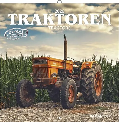 Alpha Edition - Traktoren 2026 – Broschürenkalender 30x30 cm – Wandkalender – Für Trecker- und Landwirtschafts-Fans – Mit Platz für Notizen, Feiertagen & Ferienterminen: Tractors