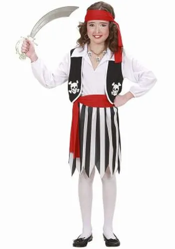 KINDERKOSTÜM PIRATIN FASCHING KARNEVAL MÄDCHEN PIRATENKOSTÜM KOSTÜM GR. 140 NEU
