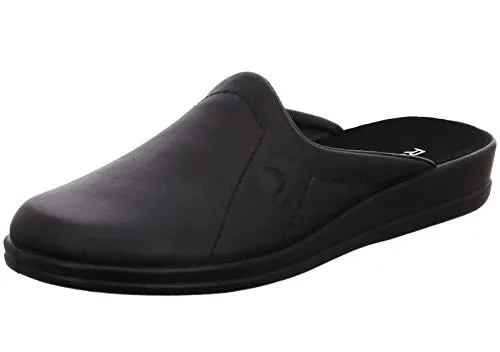 Rohde Herren Hausschuhe Lekeberg 1558-90, Größe 40 EU, Schwarz - Bequeme Leder-Pantoffeln für das ganze Jahr, ideal für Zuhause und perfekten Komfort.