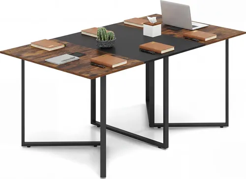 COSTWAY Großer Konferenztisch 180x100 cm mit Kabeldurchführung