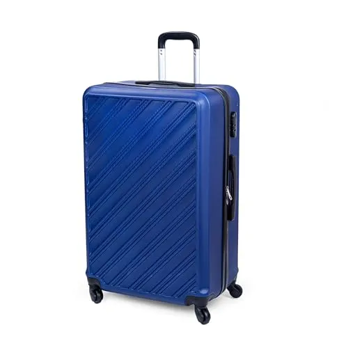 HEYO Hartschalenkoffer Reisekoffer mit Rollen Koffer & Trolleys mit Zahlenschloss Teleskopgriff (Dunkelblau, L 45x27x65 cm)