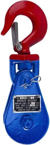 Robuste Stahl-Umlenkrolle 2T | Seilrolle mit Haken für Abschlepp & Bergung