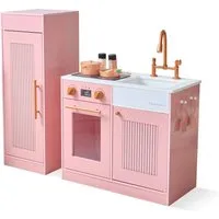 Teamson Kids Little Chef Chester Kinderküche in Pfirsich - Moderne Kinderküche in zartem Pfirsich mit 12 Zubehörteilen. Fördert Kreativität und soziale Fähigkeiten durch fantasievolles Spielen und Rollenspiele.