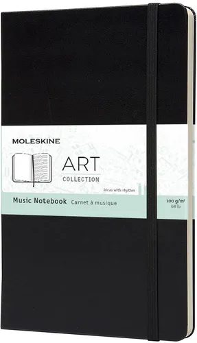 Moleskine Musik Notizbuch Large (13 x 21cm) - Notiz- & Tagebücher: Hochwertiges Musik Notizbuch mit Hardcover und Gummiband, ideal für Kompositionen und kreative Ideen.