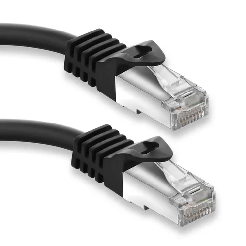 15m RJ45 Patchkabel mit CAT7 Rohkabel S/FTP Netzwerkkabel LAN DSL Kabel schwarz