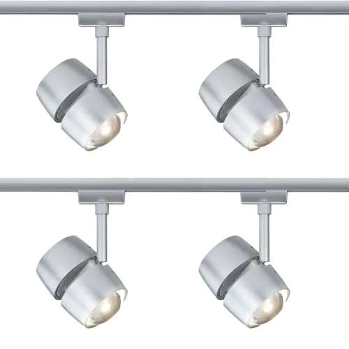 4er Set Paulmann URail Spot Schienensytem Stangensystem 230V Chrom matt inkl. LED Leuchtmittel (96935.04)