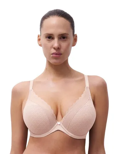 Chantelle EasyFeel Norah Chic Plunge T-Shirt BH - Hellrosa E 75 Damen - Funktionsunterwäsche: Komfortable Eleganz mit tiefem Ausschnitt, nahtlosem Design und leicht gepolsterten Cups für eine schöne Silhouette - ideal unter engen Kleidungsstücken.