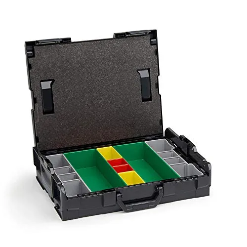 L-BOXX 102 von Sortimo | Schwarz mit Einsatz G3 - Werkzeugkasten mit individuellem Klicksystem für einfachen Transport mehrerer Boxen. Hochwertiger, schlagfester ABS Kunststoff für optimale Aufbewahrung und Transport.